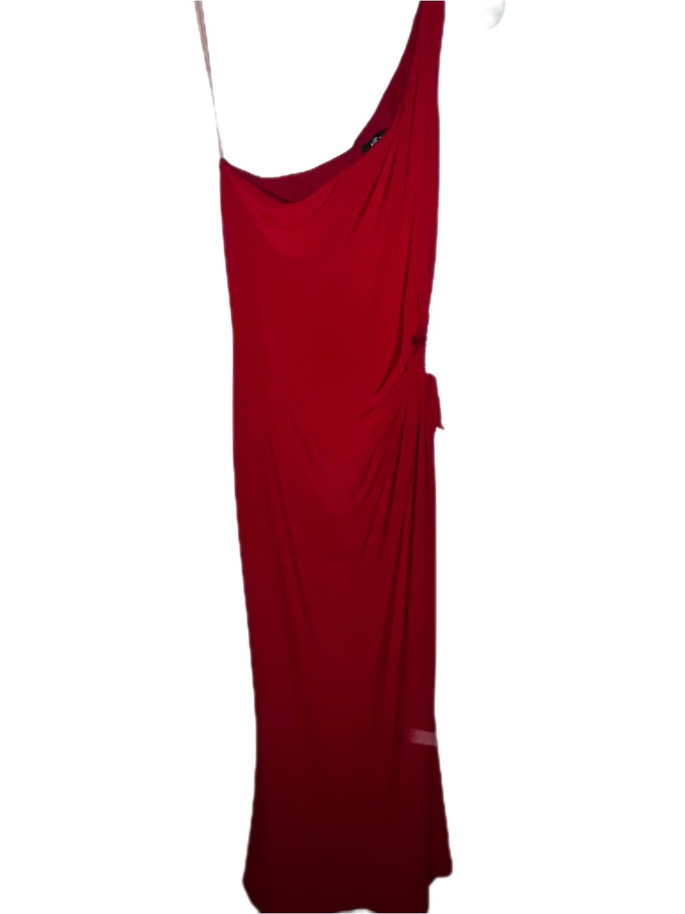 Jump One-Shoulder Red Draped Evening Gown